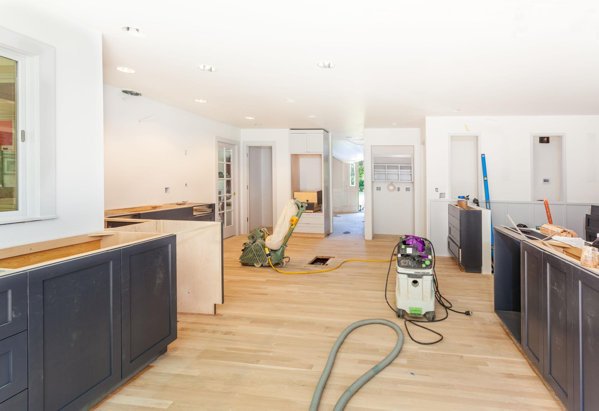 Refinishing the hardwood floor